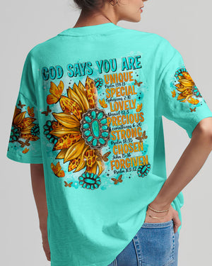 God Says You Are Sunflower Women's All Over Print Shirt - Tltr2702244