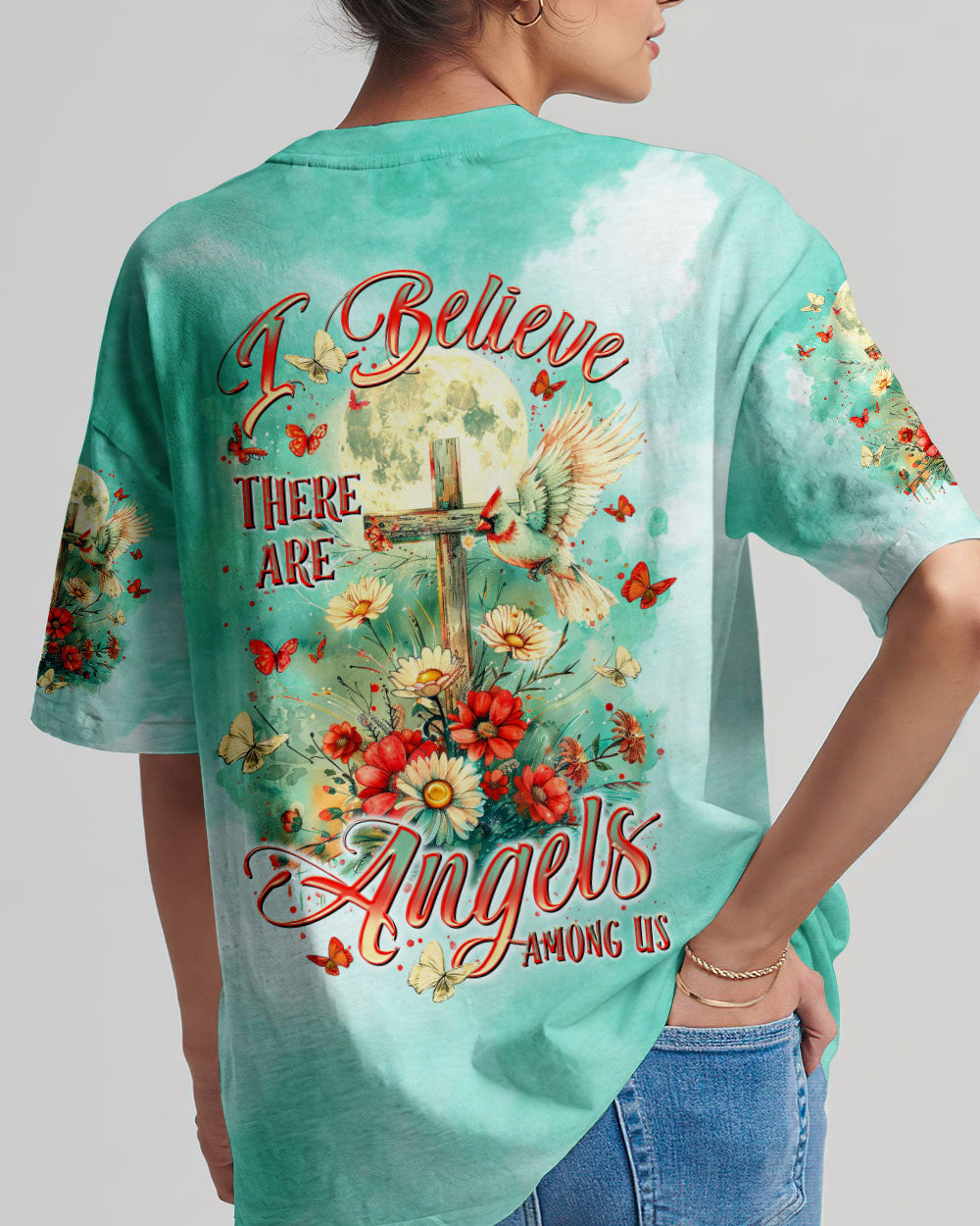 I Believe There Are Angels Among Us Cardinal Women's All Over Print Shirt - Tltr2703255