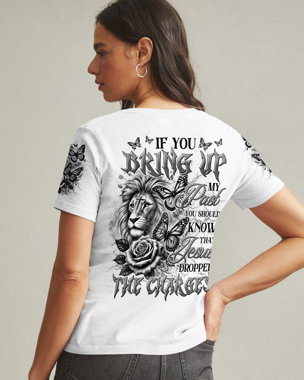 Jesus Dropped The Charges Lion Women's All Over Print Shirt - Tltr2708242