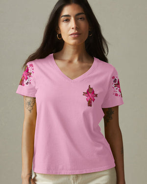 Faith Over Fear Breast Cancer Women's All Over Print Shirt   - Tltr2907252