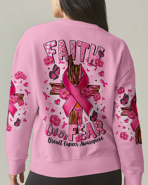 Faith Over Fear Breast Cancer Women's All Over Print Shirt   - Tltr2907252