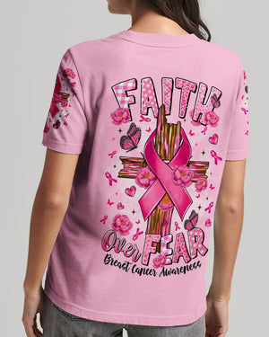 Faith Over Fear Breast Cancer Women's All Over Print Shirt   - Tltr2907252