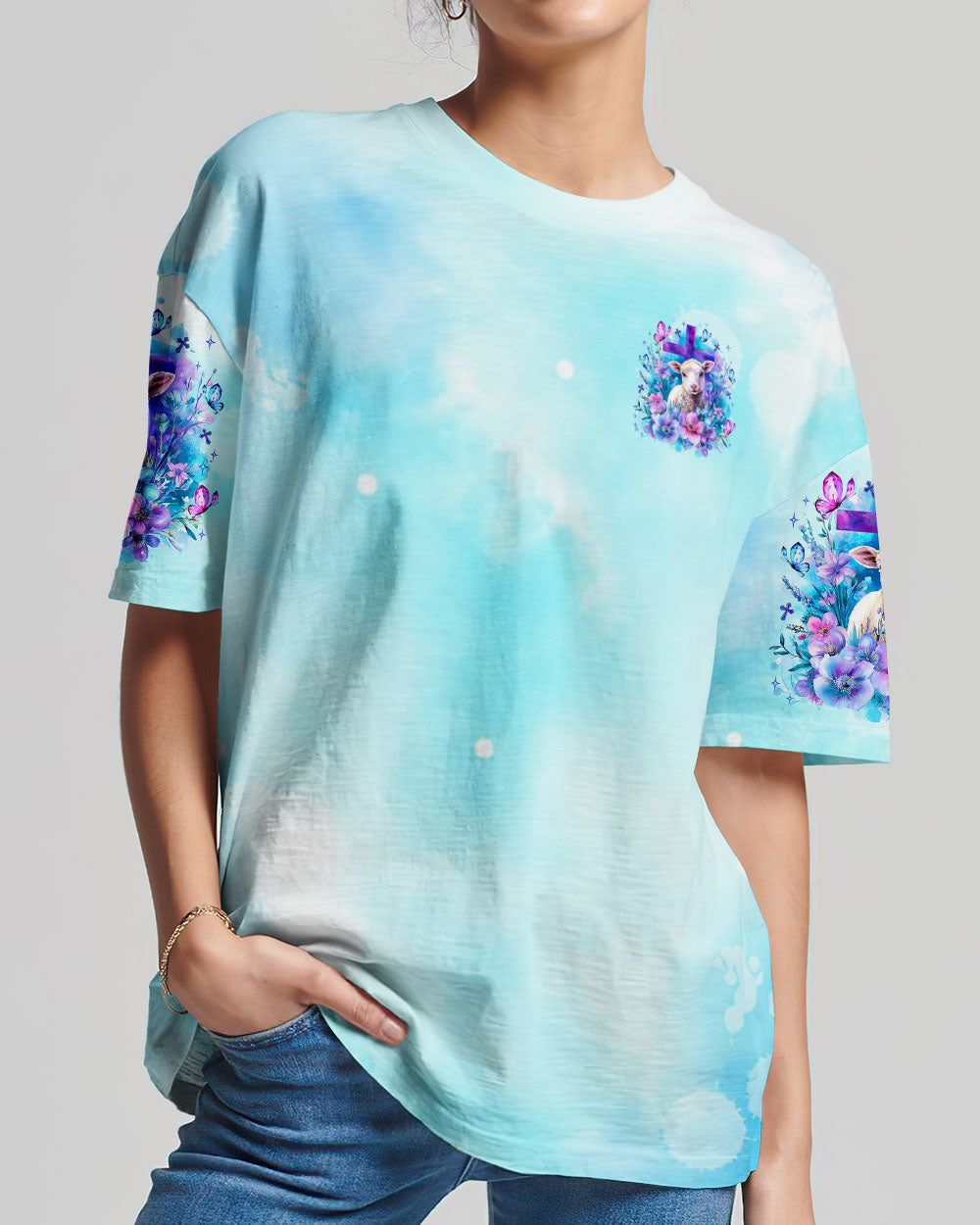 He Left The 99 To Find Me  Lamb Women's All Over Print Shirt   - Tltr3007252