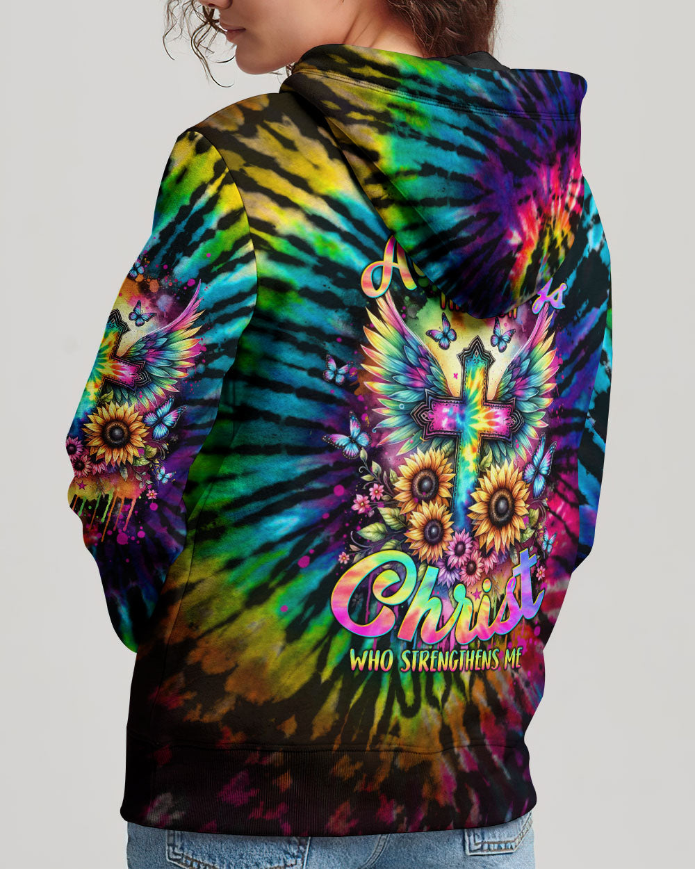 I Can Do All Things Cross Tie Dye Women's All Over Print Shirt - Tltw0102244