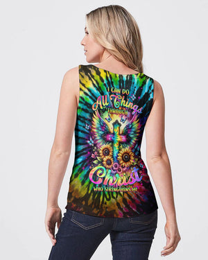 I Can Do All Things Cross Tie Dye Women's All Over Print Shirt - Tltw0102244