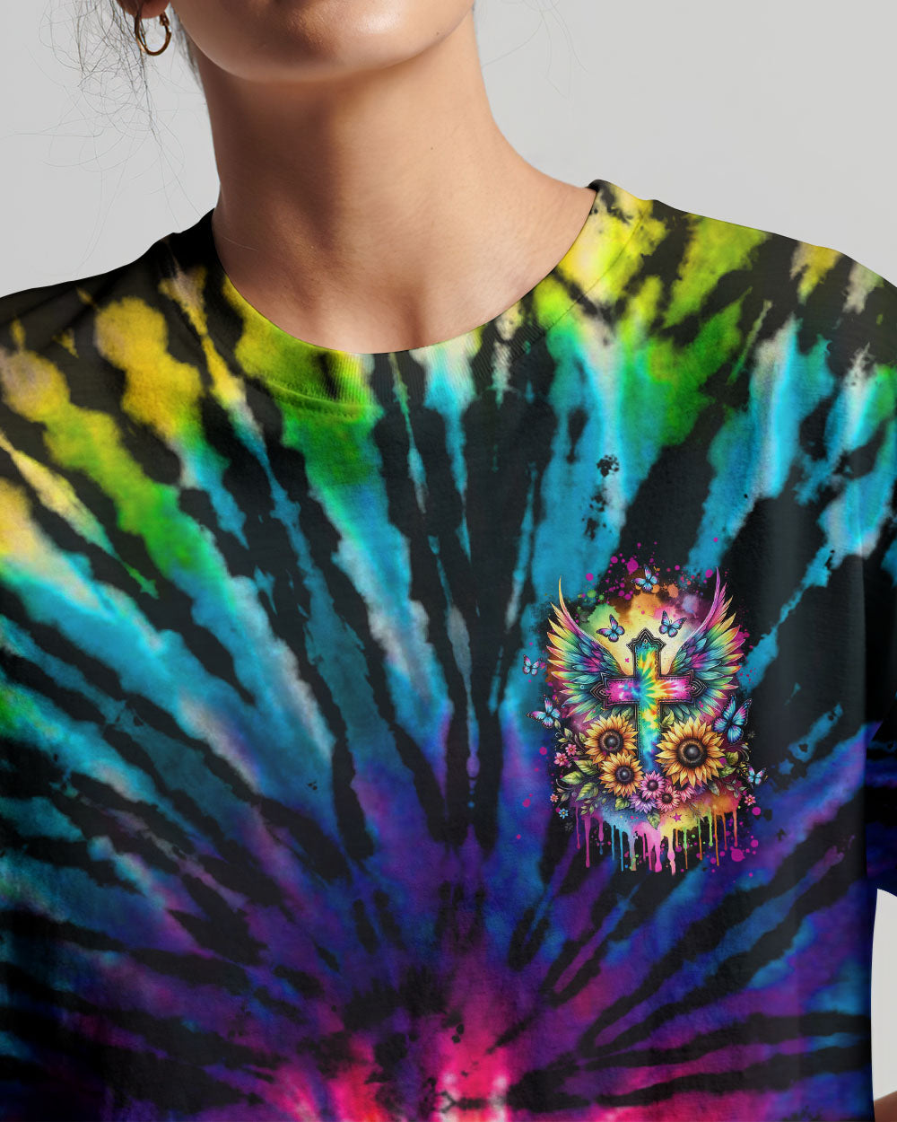 I Can Do All Things Cross Tie Dye Women's All Over Print Shirt - Tltw0102244