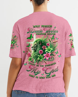 Way Maker Lion Cross Lilies Women's All Over Print Shirt - Tltw0107244