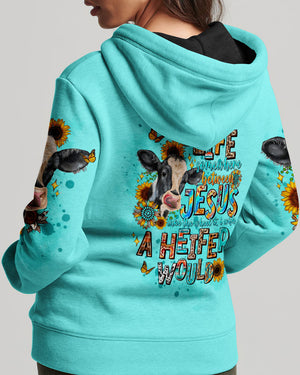 Living Life Somewhere Between Jesus Cow Women's All Over Print Shirt - Tltw0203245