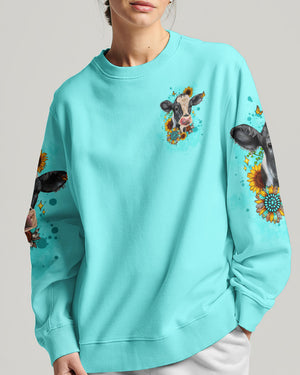 Living Life Somewhere Between Jesus Cow Women's All Over Print Shirt - Tltw0203245