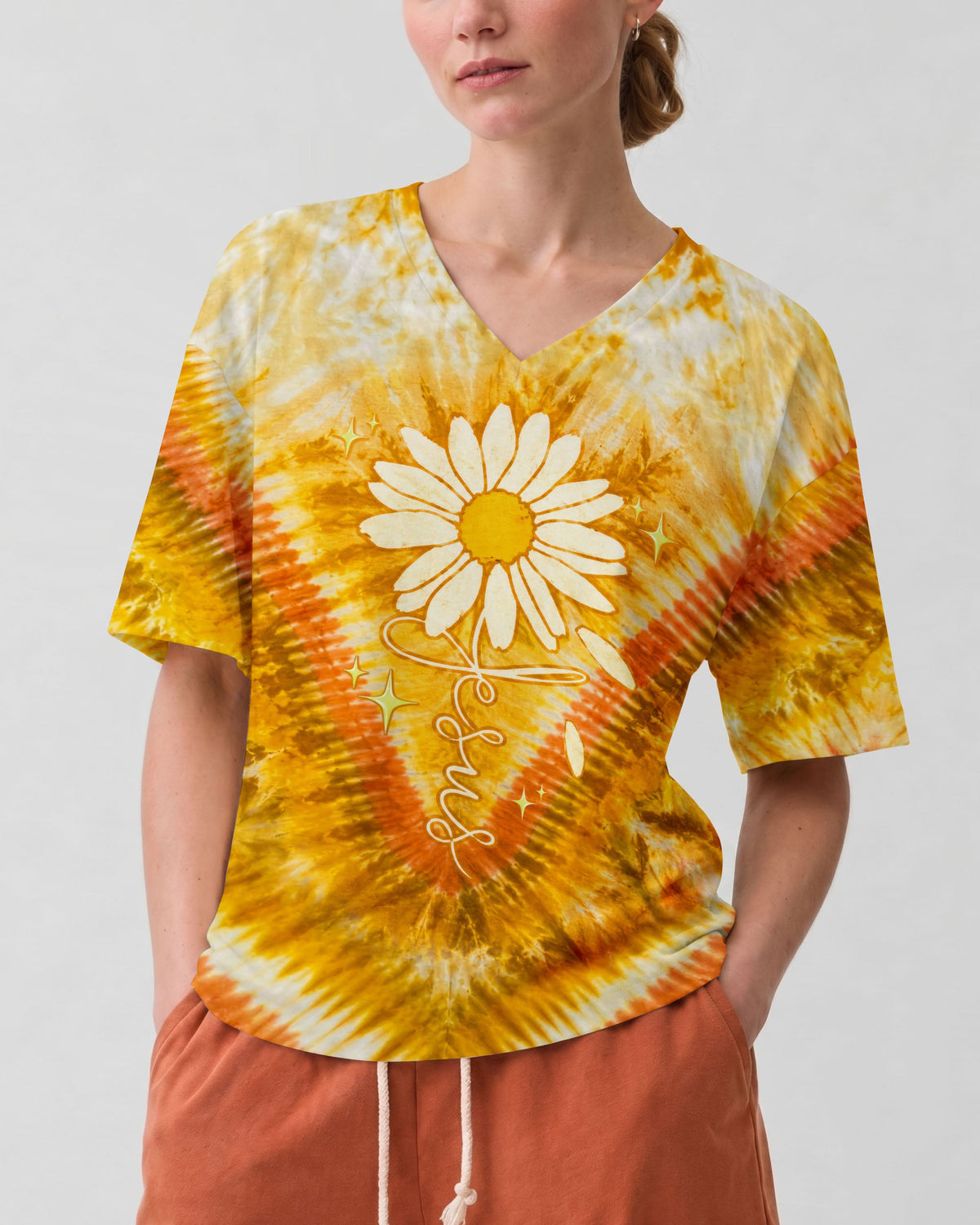 Jesus Daisies V Pattern Women's All Over Print Shirt - Tltw0207261