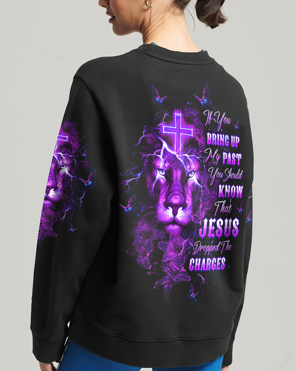 Jesus Dropped The Charges Lion Lilies Women's All Over Print Shirt - Tltw0208245