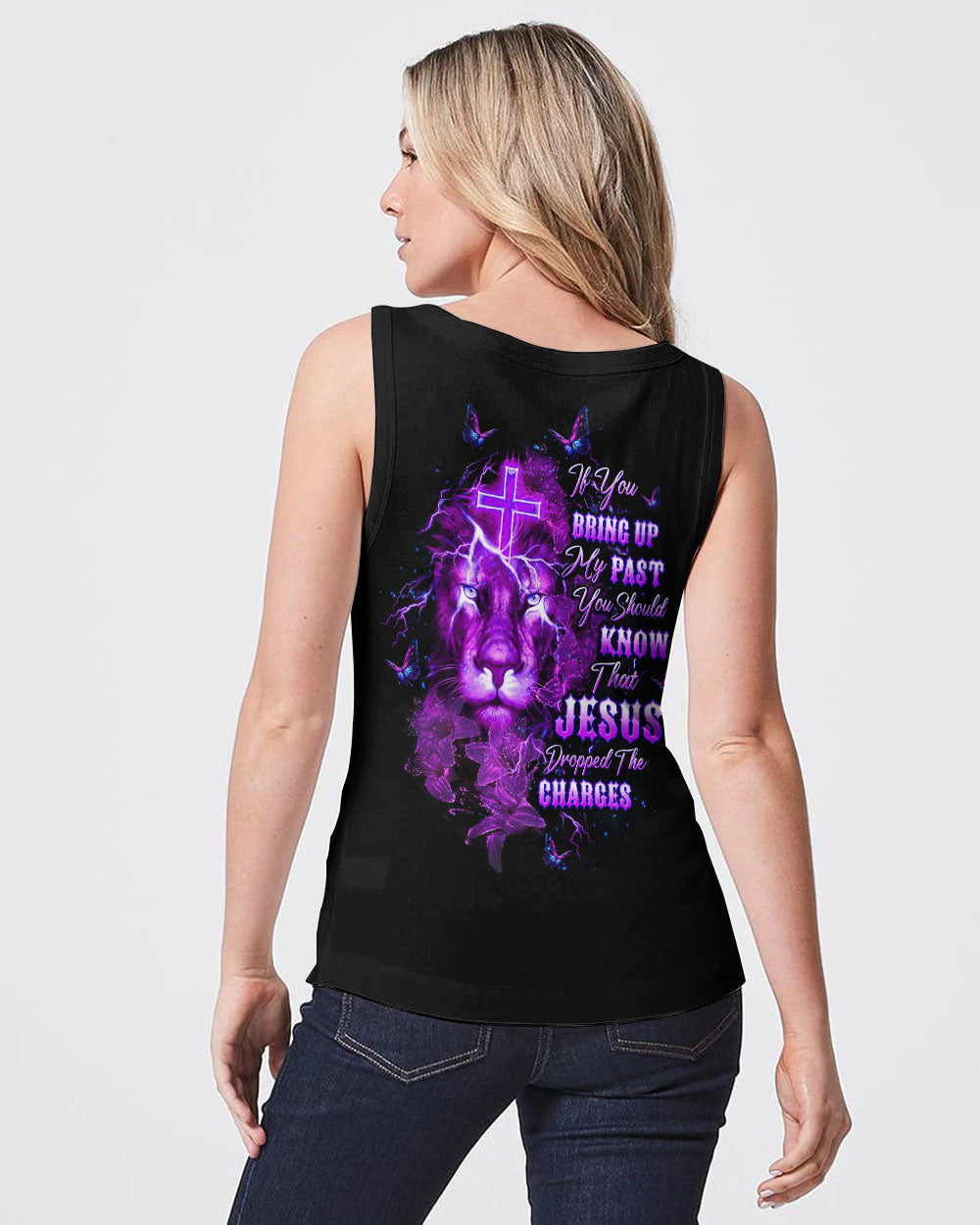 Jesus Dropped The Charges Lion Lilies Women's All Over Print Shirt - Tltw0208245