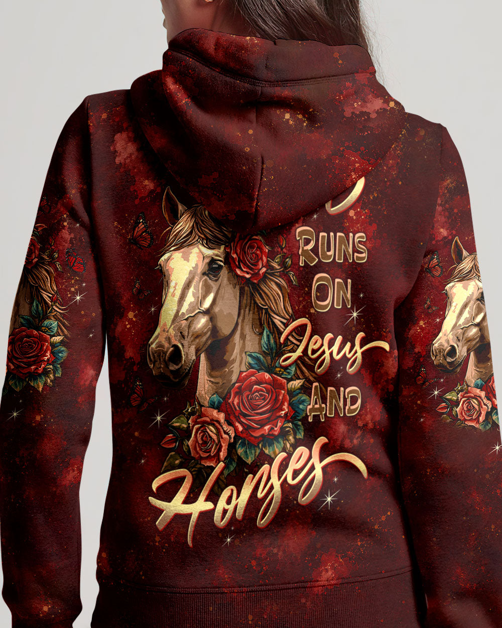 This Girl Runs On Jesus And Horses Women's All Over Print Shirt - Tltw0307268