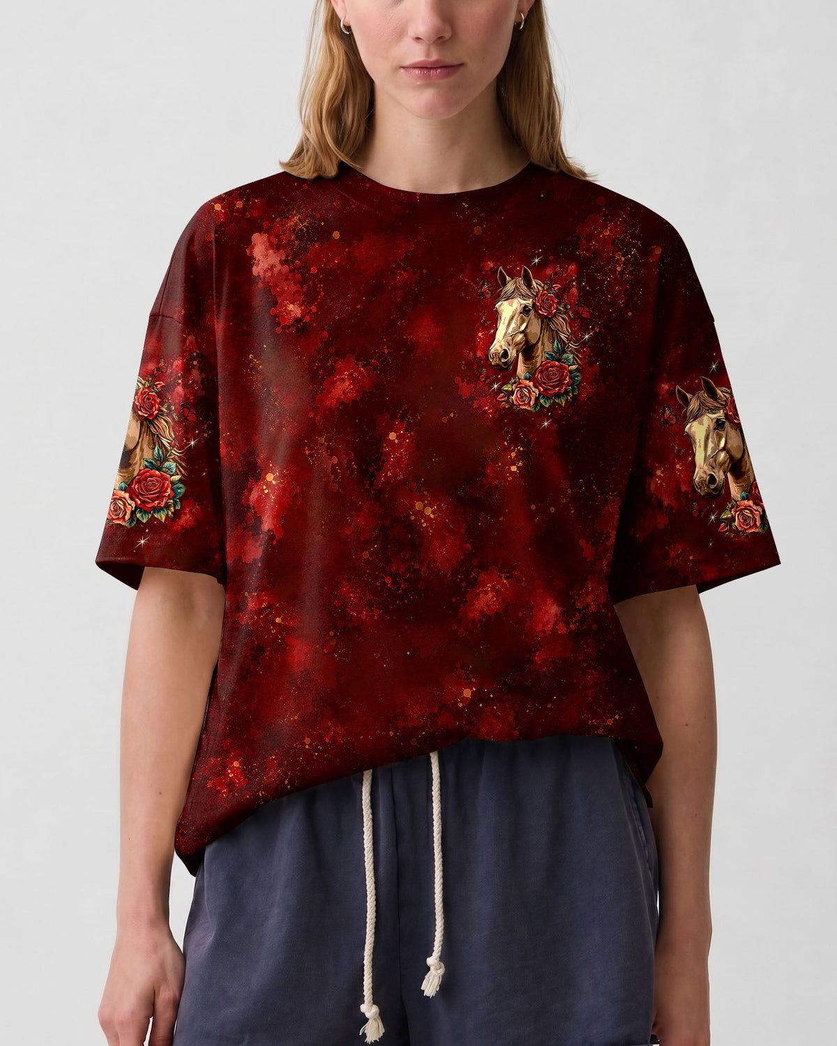 This Girl Runs On Jesus And Horses Women's All Over Print Shirt - Tltw0307268
