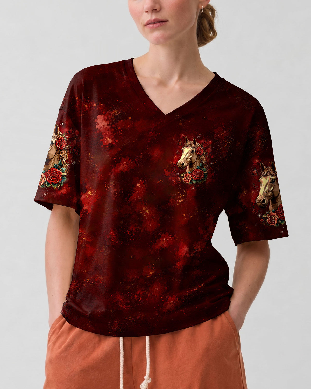 This Girl Runs On Jesus And Horses Women's All Over Print Shirt - Tltw0307268