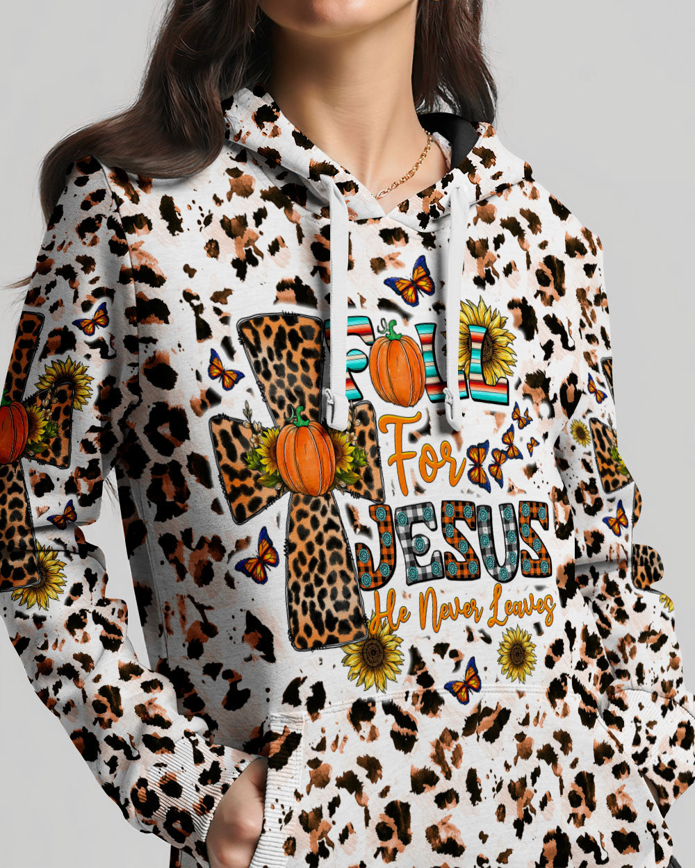 Fall For Jesus Autumn Leopard Women's All Over Print Shirt - Tltw0308234