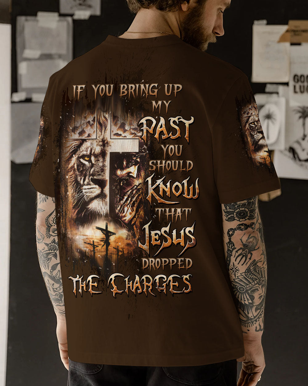 Jesus Dropped The Charges Lion Men's All Over Print Shirt  - Tltw0403254