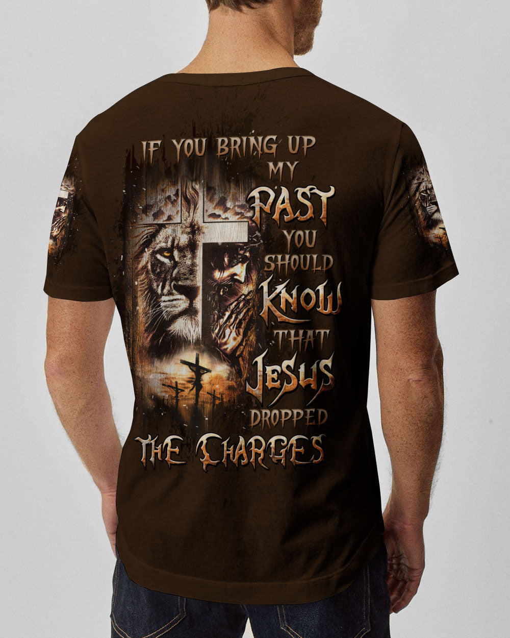 Jesus Dropped The Charges Lion Men's All Over Print Shirt  - Tltw0403254