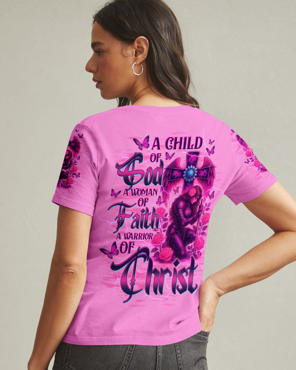 A Child Of God A Woman Of Faith Warrior Women's All Over Print Shirt  - Tltw0408253