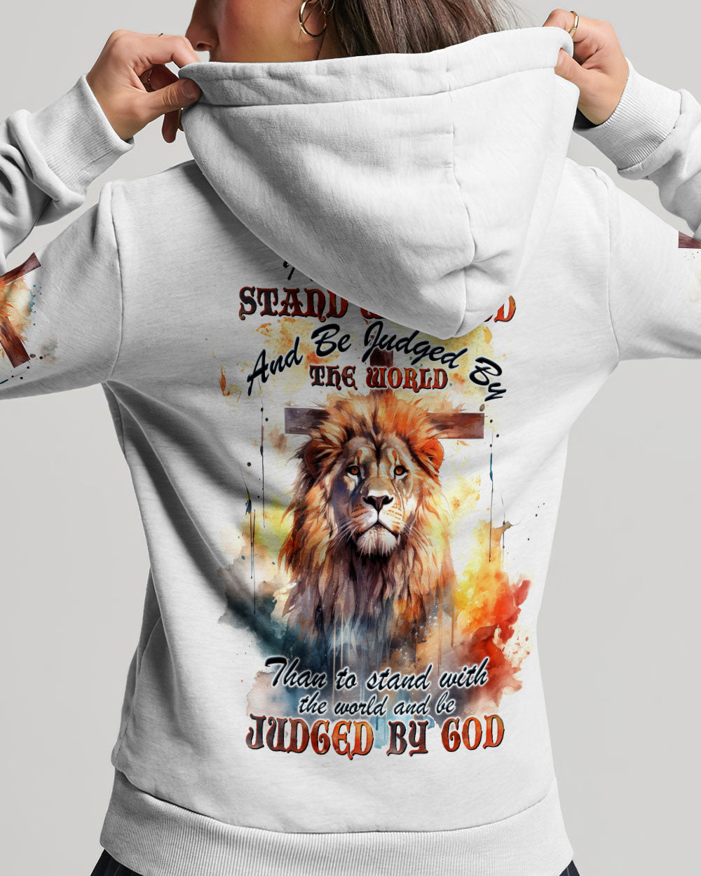 I Would Rather Stand With God Painting Lion Women's All Over Print Shirt - Tltw0410233
