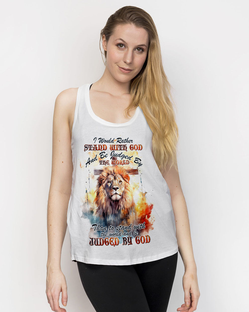 I Would Rather Stand With God Painting Lion Women's All Over Print Shirt - Tltw0410233