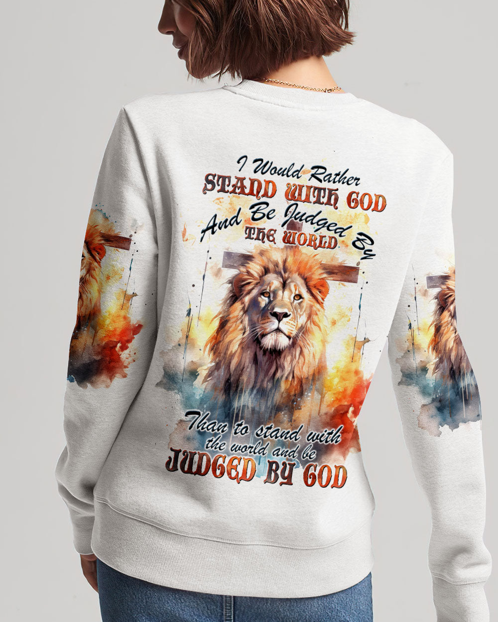 I Would Rather Stand With God Painting Lion Women's All Over Print Shirt - Tltw0410233