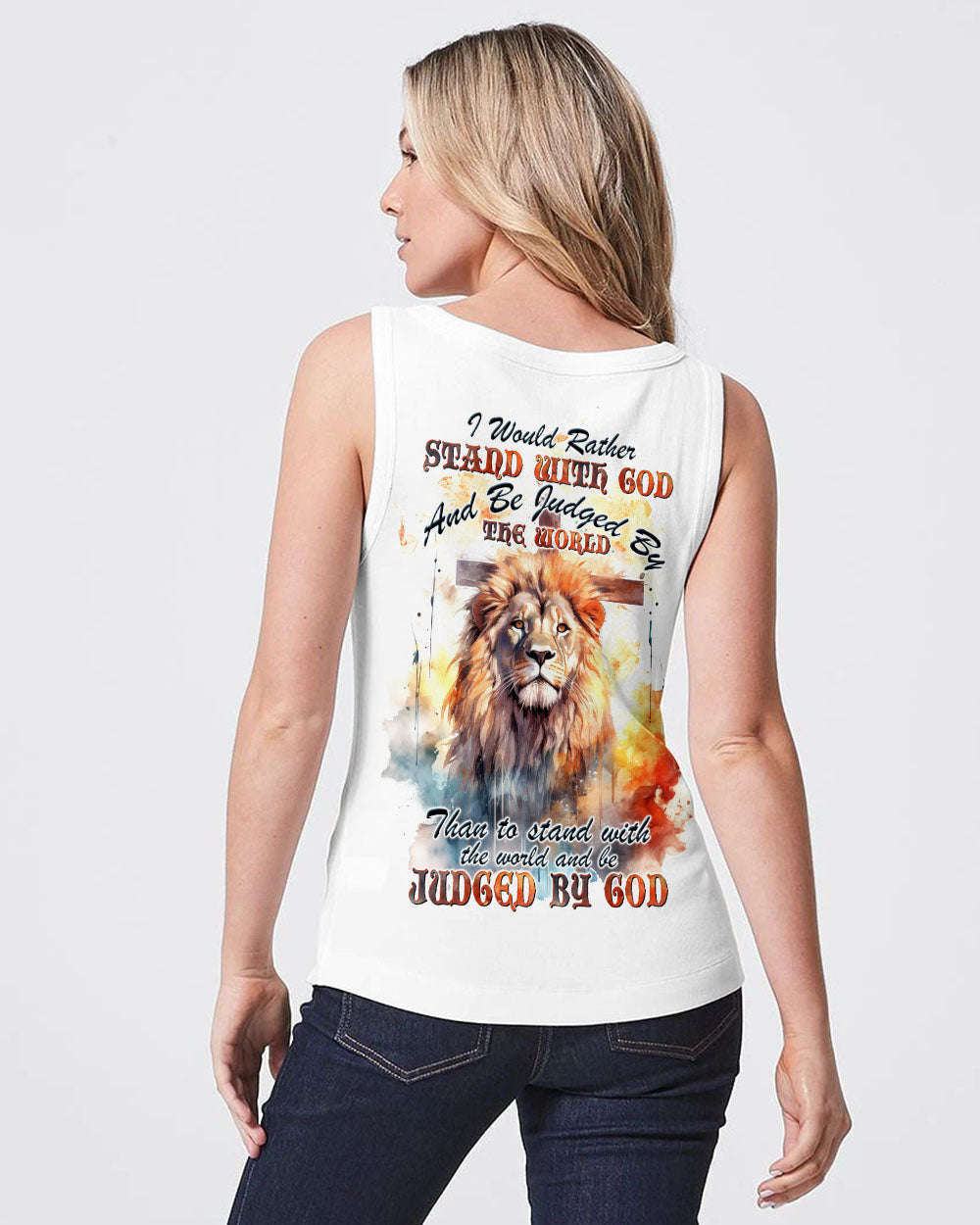 I Would Rather Stand With God Painting Lion Women's All Over Print Shirt - Tltw0410233