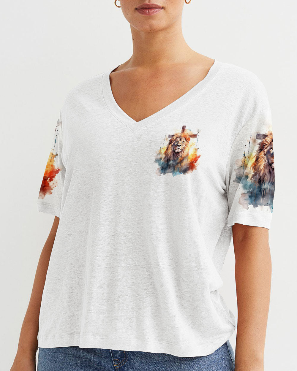 I Would Rather Stand With God Painting Lion Women's All Over Print Shirt - Tltw0410233