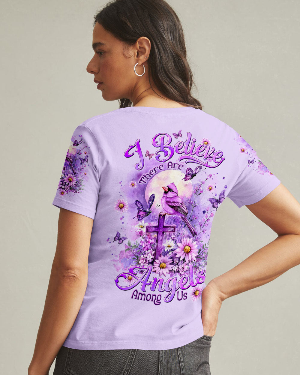 I Believe There Are Angels Among Us Cardinal Women's All Over Print Shirt - Tltw0410242
