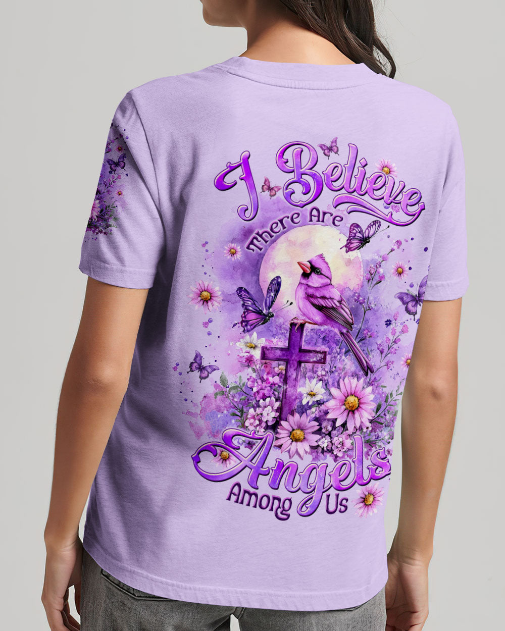 I Believe There Are Angels Among Us Cardinal Women's All Over Print Shirt - Tltw0410242