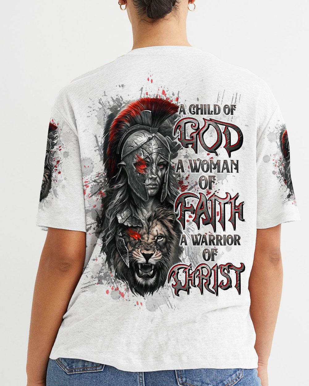 A Child Of God A Woman Of Faith Warrior Lion Women's All Over Print Shirt - Tltw0411244