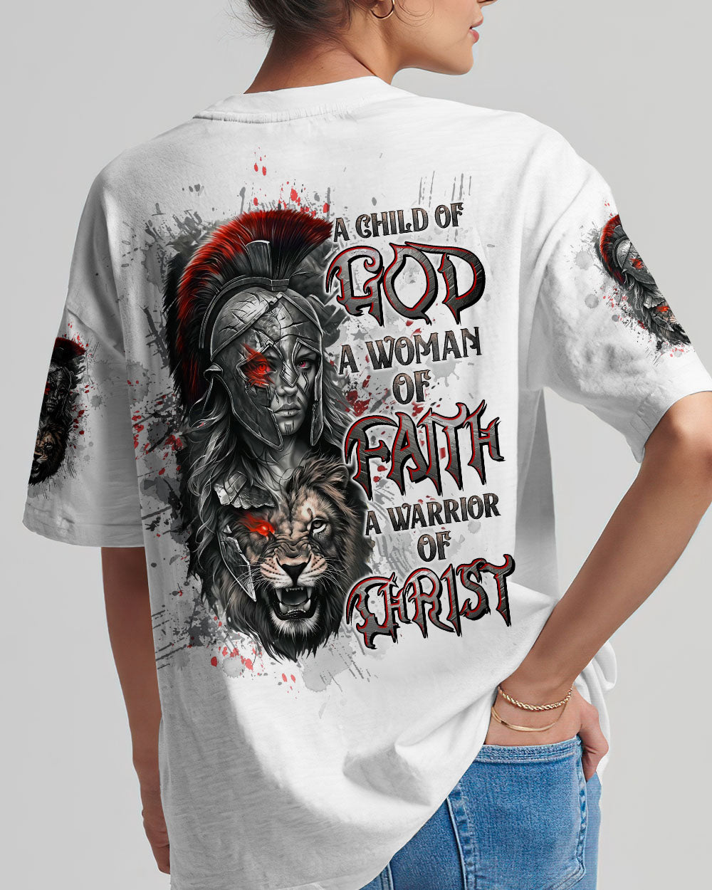 A Child Of God A Woman Of Faith Warrior Lion Women's All Over Print Shirt - Tltw0411244