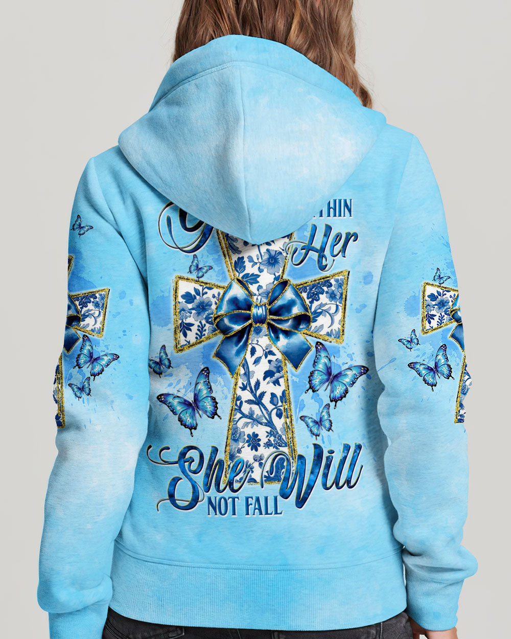 God Is Within Her She Will Not Fall Cross Bow Women's All Over Print Shirt - Tltw0412244