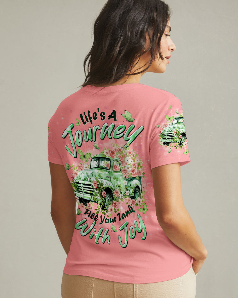 Life's A Journey Flower Truck Women's All Over Print Shirt - Tltw0412252