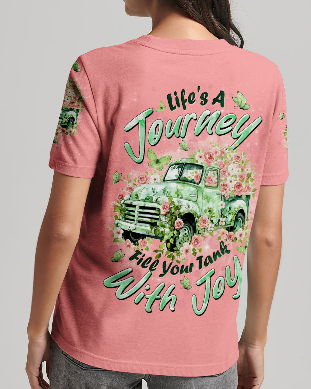 Life's A Journey Flower Truck Women's All Over Print Shirt - Tltw0412252
