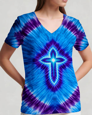 Cross Tie Dye Women's All Over Print Shirt - Tltw3112252