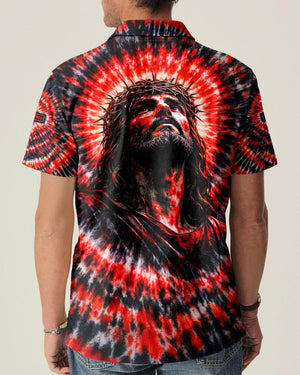 Jesus Halo Of Faith Red & Black Swirl Men's All Over Print Shirt   - Tltw0603261