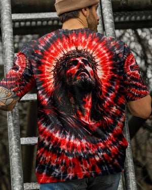 Jesus Halo Of Faith Red & Black Swirl Men's All Over Print Shirt   - Tltw0603261