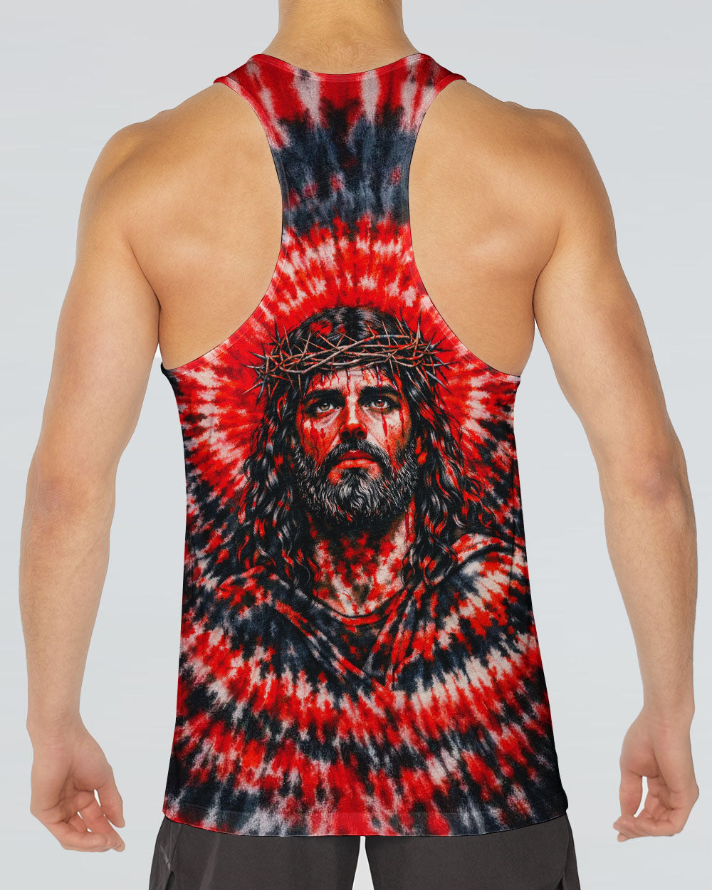 Jesus Halo Of Faith Red & Black Swirl Men's All Over Print Shirt   - Tltw0603261