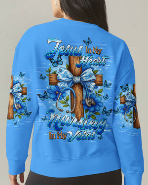 Jesus In My Heart Nursing In My Veins Women's All Over Print Shirt   - Tltw0708254