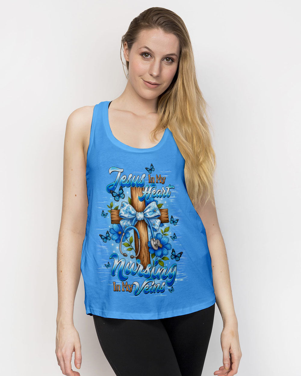 Jesus In My Heart Nursing In My Veins Women's All Over Print Shirt   - Tltw0708254