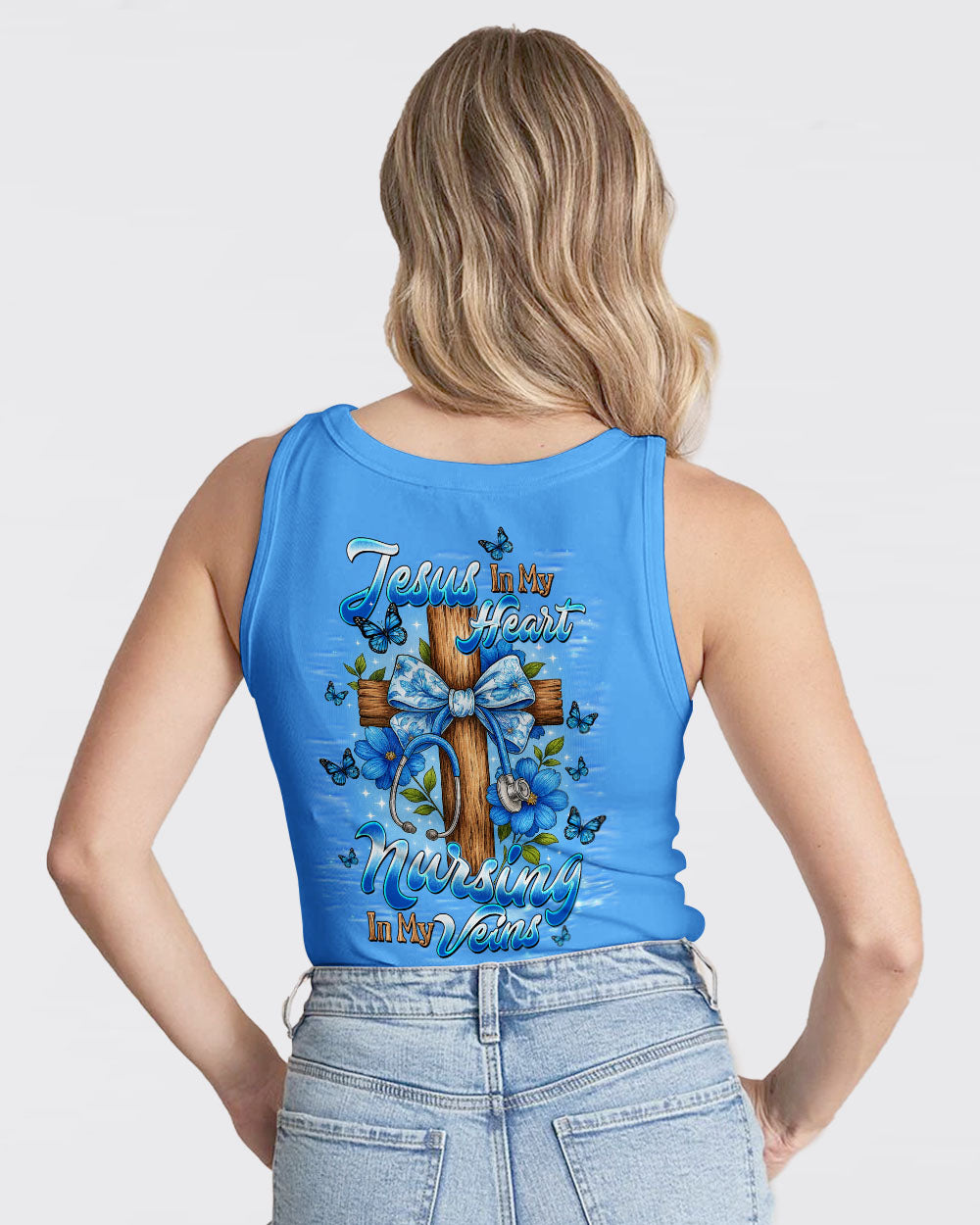 Jesus In My Heart Nursing In My Veins Women's All Over Print Shirt   - Tltw0708254