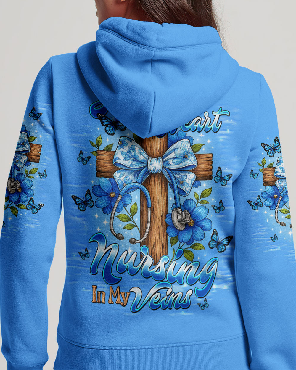 Jesus In My Heart Nursing In My Veins Women's All Over Print Shirt   - Tltw0708254
