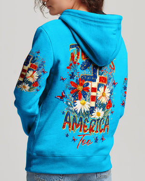 She Loves Jesus & America Too Red White & Blue Women's All Over Print   - Tltw0805261
