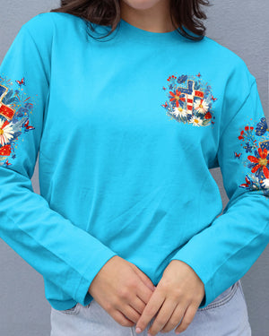 She Loves Jesus & America Too Red White & Blue Women's All Over Print   - Tltw0805261