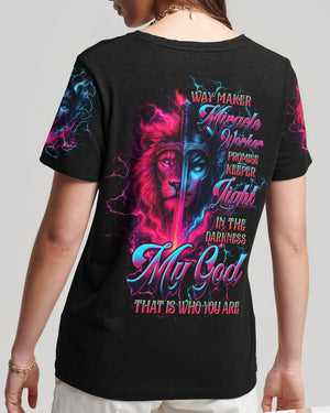 Way Maker Miracle Worker Lion Warrior Women's All Over Print Shirt - Tltw0807252