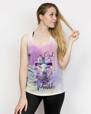 With God All Things Are Possible Lamb Women's All Over Print Shirt - Tltw0910235