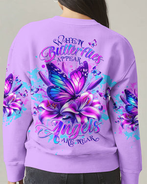 When Butterflies Appear Angels Are Near Women's All Over Print Shirt - Tltw0912244