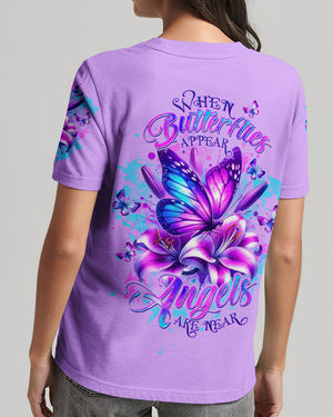 When Butterflies Appear Angels Are Near Women's All Over Print Shirt - Tltw0912244