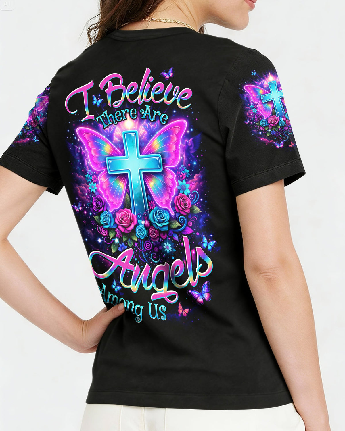 I Believe There Are Angels Among Us Women's All Over Print Shirt - Tltw1003263